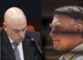 O ministro de STF, Alexandre de Moraes, e o ex-presidente Jair Bolsonaro.