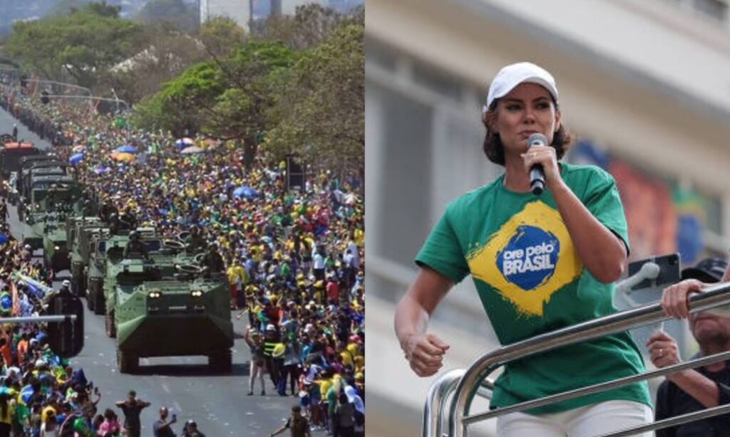 Sem Jair Bolsonaro, Michelle será “estrela” do 7 de Setembro na Paulista