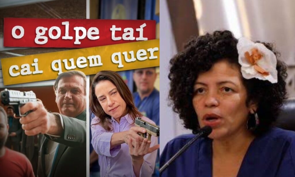 Dani Portela faz montagem com Raquel e Bolsonaro armados em crítica à governadora