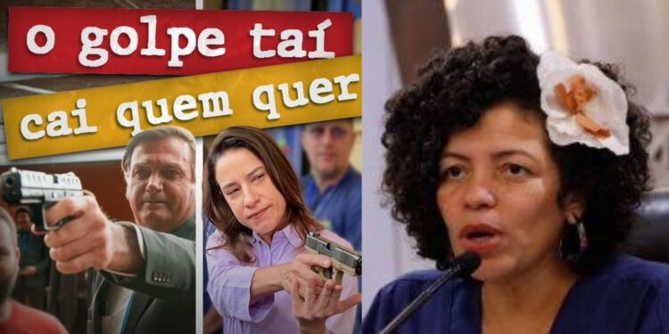 Montagem com o ex-presidente Jair Bolsonaro, de um lado, e Raquel Lyra (PSD), Dani Portela (PSOL) postou no Instagram.