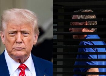 Donald Trump, presidente dos Estados Unidos e 
Jair Bolsonaro ex-presidente em sua casa, em Brasília.