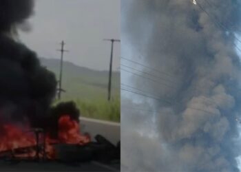 Manifestantes pedem melhorias na PE-020 e reabertura da Ponte de Tiúma