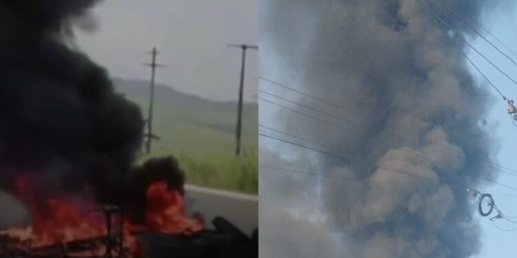 Manifestantes pedem melhorias na PE-020 e reabertura da Ponte de Tiúma