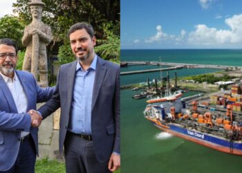 Cícero Moraes, secretário da  Agricultura, e Armando Monteiro Bisneto, diretor-presidente do Complexo de Suape.