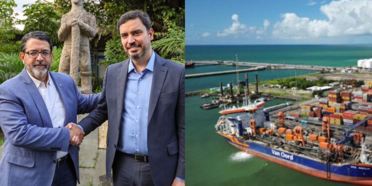 Cícero Moraes, secretário da  Agricultura, e Armando Monteiro Bisneto, diretor-presidente do Complexo de Suape.