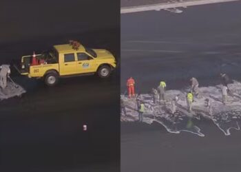 Óleo na pista atrasa voos no aeroporto Santos Dumont, no RJ
