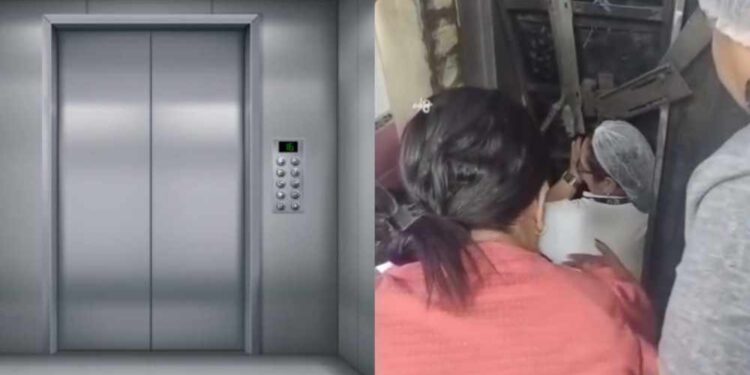 Funcionária ficou feriada após queda de elevador em hospital