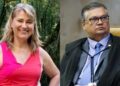 A enfermeira Maria Piontkievicz e o ministro da do STF Flávio Dino
