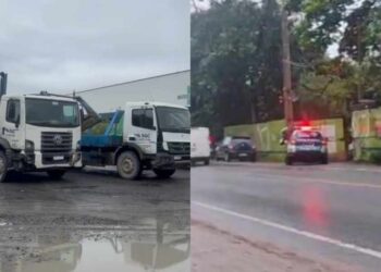 Vídeos mostram caminhões sendo apreendidos pela Polícia Civil