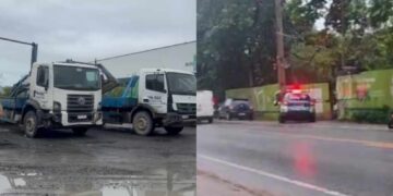 Vídeos mostram caminhões sendo apreendidos pela Polícia Civil