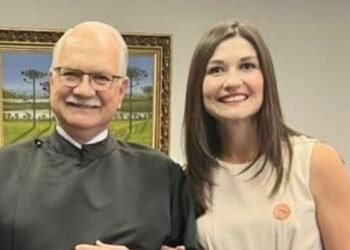 O ministro do STF, Edson Fachin, e sua filha, Melina Fachin.