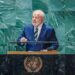 O presidente do Brasil durante discurso na ONU.