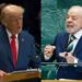 O presidentes dos EUA, Donald Trump, e do Brasil, Luiz Inácio Lula da Silva.