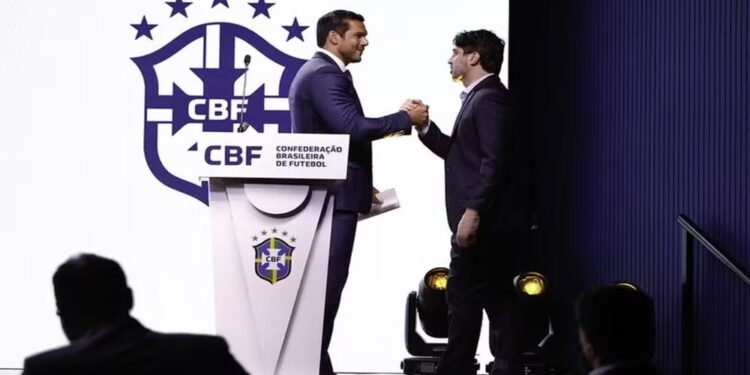 Samir Xaud, presidente da CBF, e Julio Avelar, diretor de competições