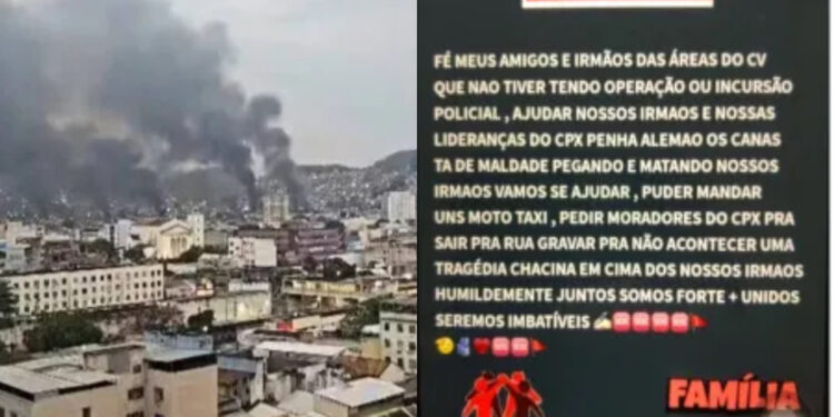 Mensagens recebidas por moradores do Complexo do Alemão