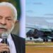 O presidente Lula e a aeronave da FAB, modelo Amazonas C105.