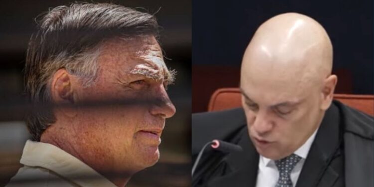 O ex-presidente Bolsonaro, e o ministro do STF, Alexandre de Moraes.