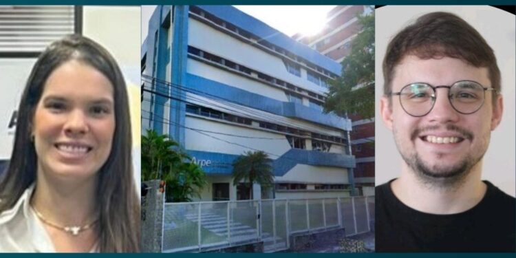 A coordenadora de Controle Interno da Arpe, Marcela de Freitas, e o coordenador de TI, Luiz de Freitas Neto.