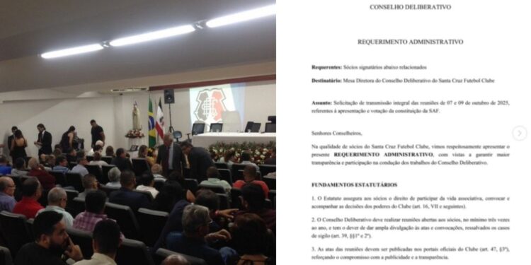 Requerimento Administrativo direcionado à Mesa Diretora do Conselho Deliberativo.