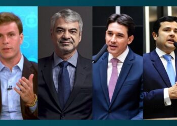 Da esquerda para a direita: Miguel Coelho, Humberto Costa, Silvio Costa Filho e Eduardo da Fonte.