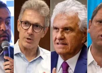 Cláudio Castro, Romeu Zema, Ronaldo Caiado e Tarcísio de Freitas (esq. p/ dir.)