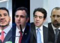 Jorge Messias, Rodrigo Pacheco, Bruno Dantas e Vinícius Carvalho (esq. p/ dir.)