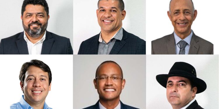 Deoclécio Lira, Professor Eduardo, Irmão Abel, Flávio do Cartório, Irmão Ricardo e Danda Positivo (esq. p/ dir.)