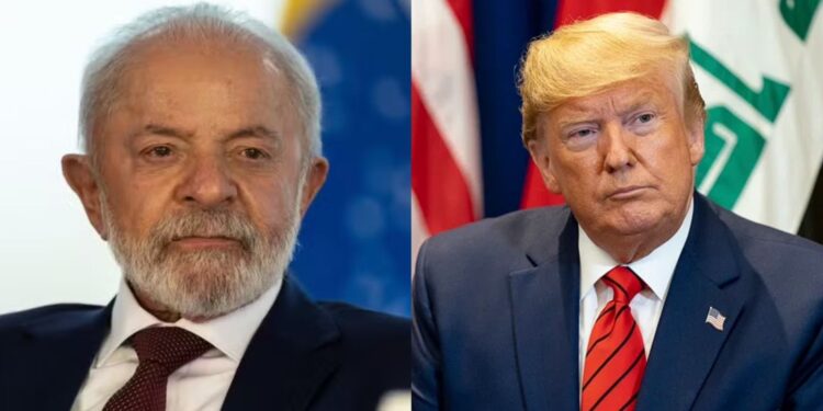 Luiz Inácio Lula da Silva. presidente do Brasil e Donald Trump, presidente dos Estados Unidos.