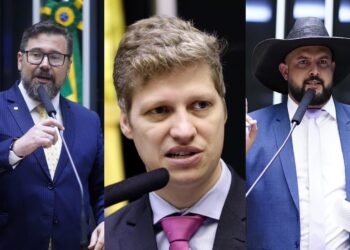 Marcos Pollon (PL-MS); Marcel van Hattem (Novo-RS); e Zé Trovão (PL-SC)