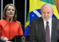 Ministra Gleisi Hoffmann e o Presidente Lula (PT)