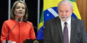 Ministra Gleisi Hoffmann e o Presidente Lula (PT)