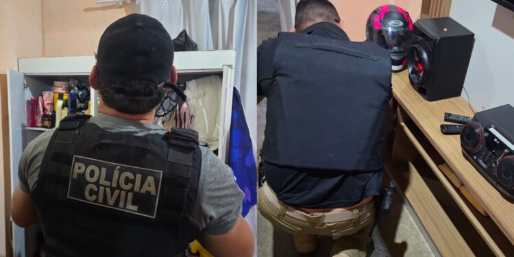 Durante a ação policial, o investigado tentou fugir pelos telhados