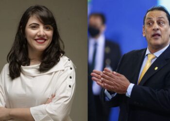 A jornalista Juliana Dal Piva e o advogado Frederick Wassef