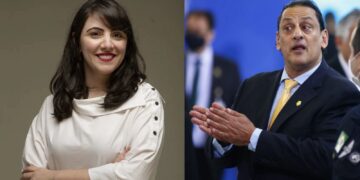 A jornalista Juliana Dal Piva e o advogado Frederick Wassef