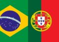 Bandeiras de Portugal e do Brasil lado a lado