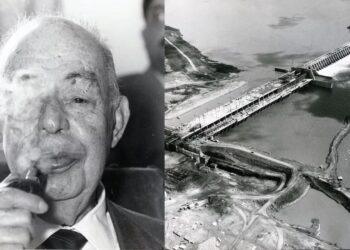 Sebastião Camargo e a usina de Jupiá, primeira grande obra da Camargo Corrêa.