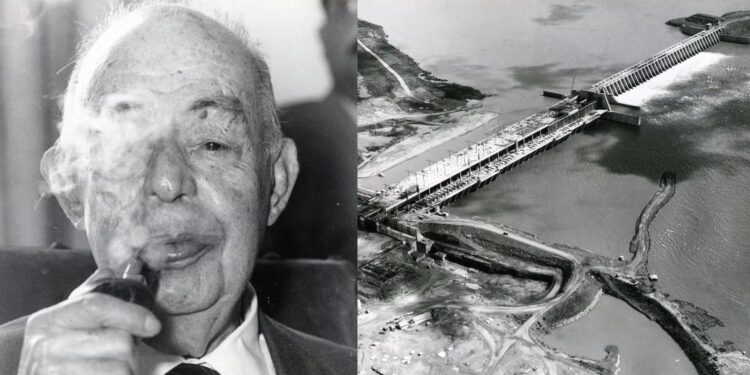 Sebastião Camargo e a usina de Jupiá, primeira grande obra da Camargo Corrêa.