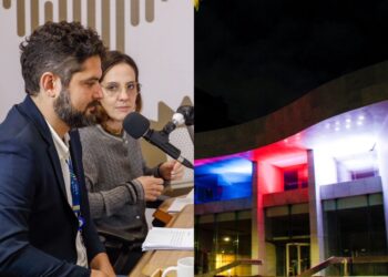 O jornalista André Zahar, que divide a locução com Clarissa Falbo