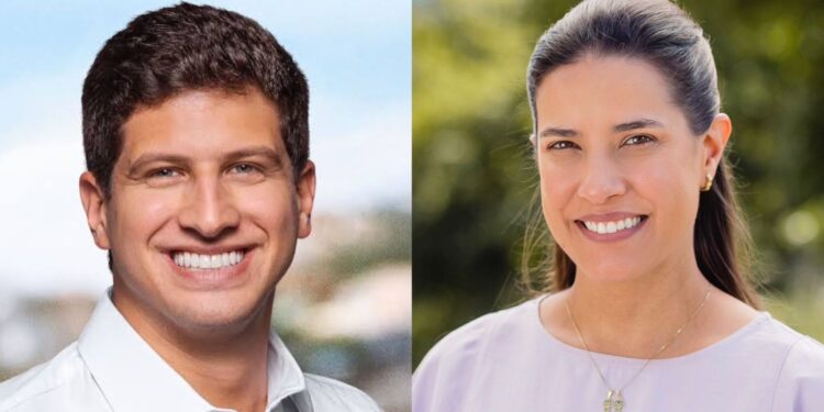 João Campos (PSB) e Raquel Lyra (PSD)