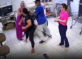 Confusão foi registrada por câmera de segurança