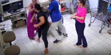 Confusão foi registrada por câmera de segurança
