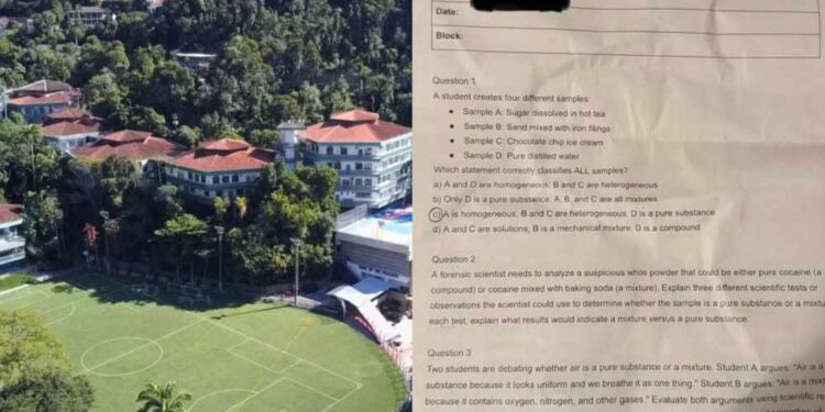 Questão sobre cocaína em prova de ciências revolta pais