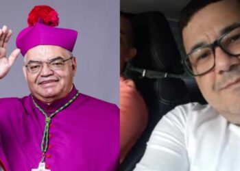 Dom Nereudo (esq) e Pe. Claudionor Alves de Lima (dir)