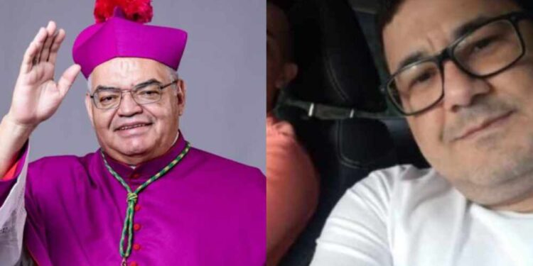 Dom Nereudo (esq) e Pe. Claudionor Alves de Lima (dir)