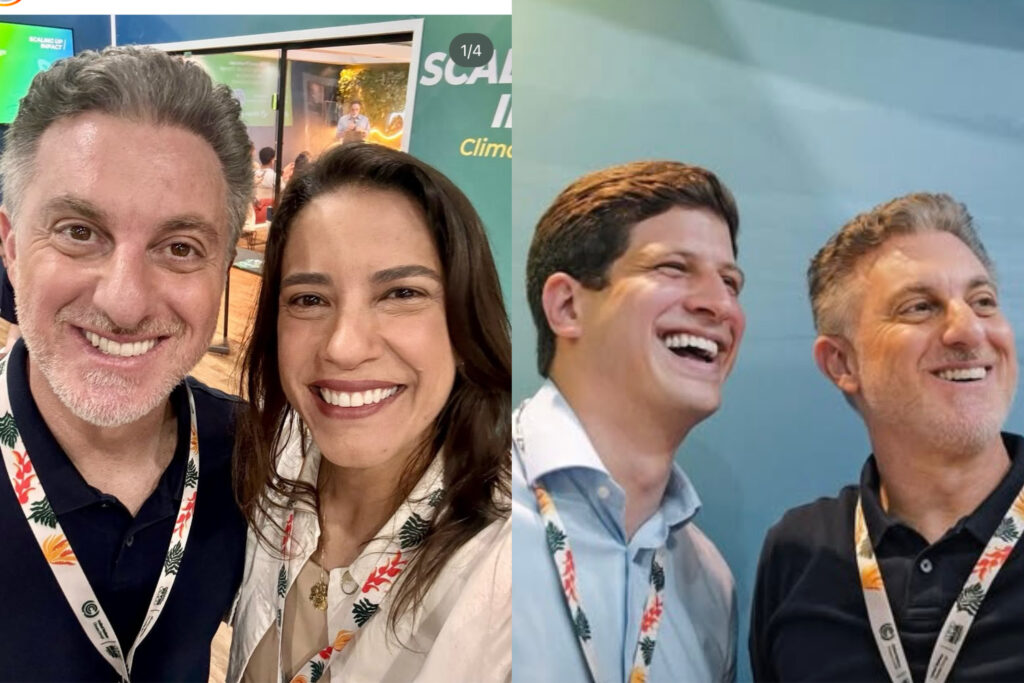 Raquel e João Campos vão a COP e batem foto com Luciano Huck