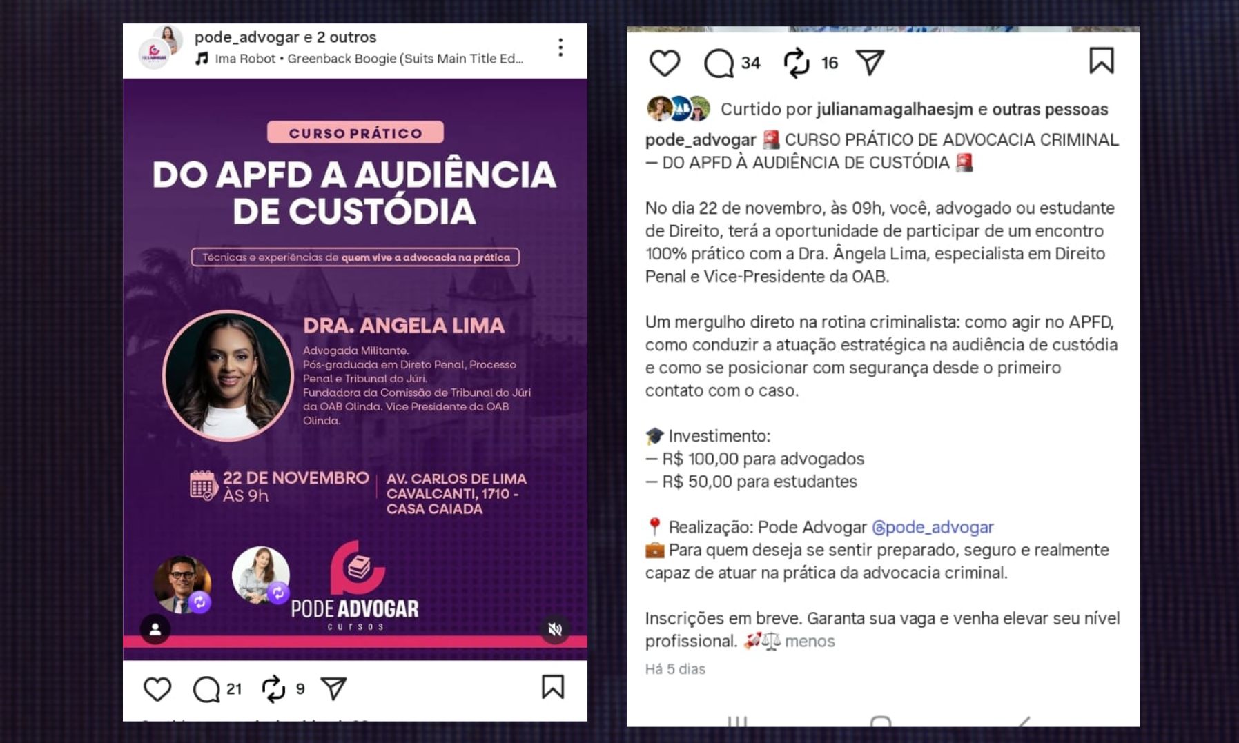 OAB Olinda: vice-presidente promove curso pago na sede da subseção