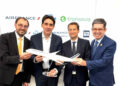 Nicolas Nicobaert, Silvio Costa Filho, Guillaume Glass e Randolfe Rodrigues (esq. p/ dir.)