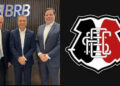 O deputado Augusto Coutinho; o presidente afastado Paulo Henrique Costa; e Bruno Rodrigues, presidente do Santa