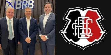 O deputado Augusto Coutinho; o presidente afastado Paulo Henrique Costa; e Bruno Rodrigues, presidente do Santa