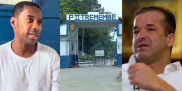 O ex-jogador Robinho e o empresário Thiago Brennand